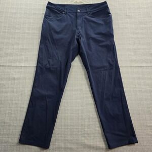 Lululemon Men's 34x28 Blue Stretch Chino Tapered Five Pocket Pants